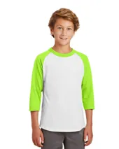 YT200 Sport-Tek Youth Colorblock Raglan Jersey.
