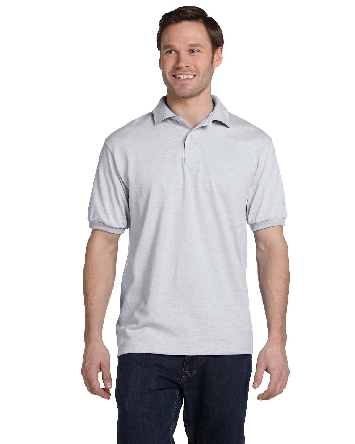 054 Hanes Adult 50/50 EcoSmart Jersey Knit Polo