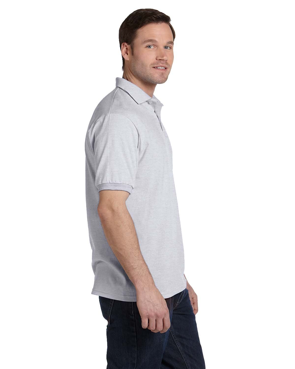 054 Hanes Adult 50/50 EcoSmart Jersey Knit Polo - Siide Image