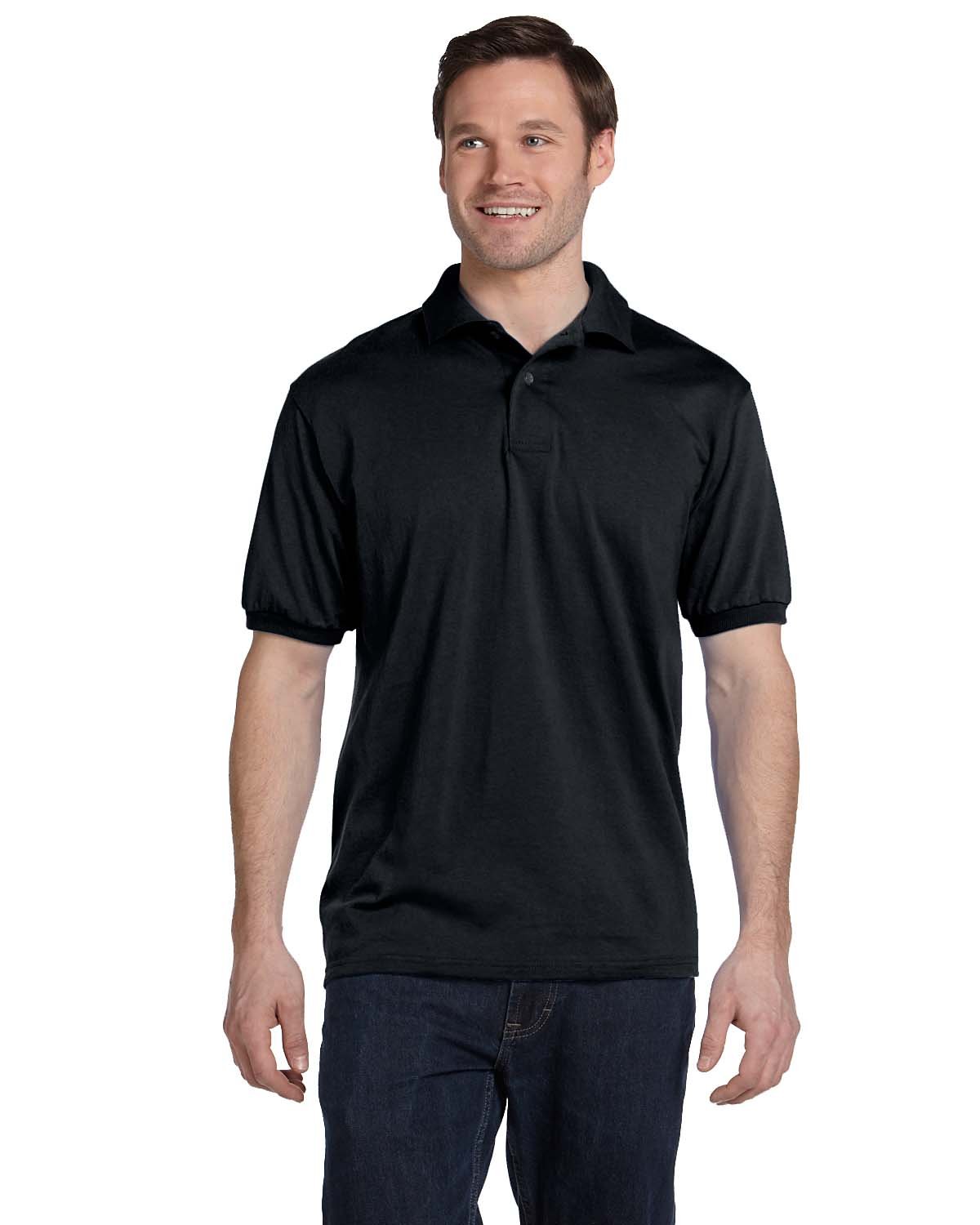 054 Hanes Adult 50/50 EcoSmart Jersey Knit Polo