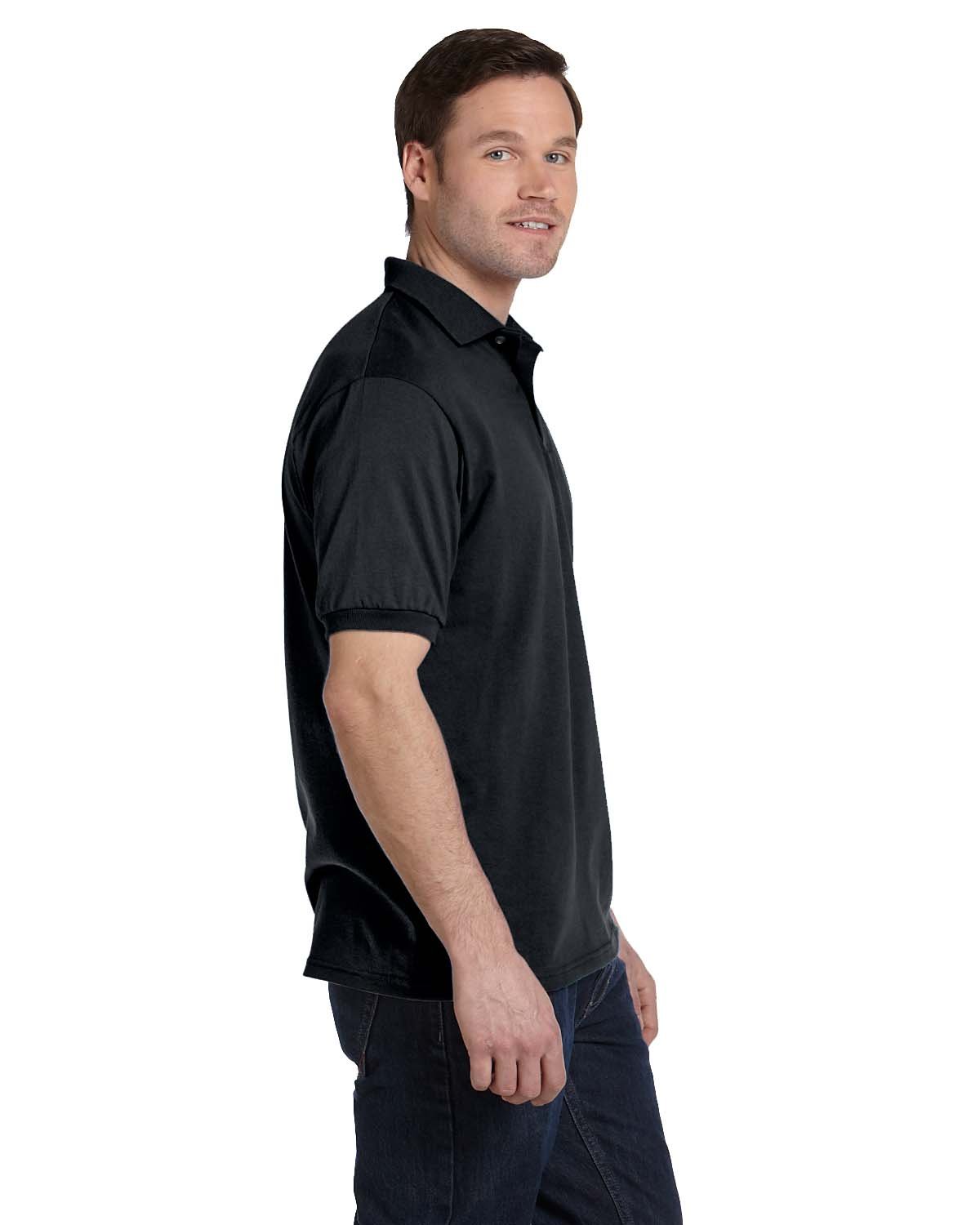 054 Hanes Adult 50/50 EcoSmart Jersey Knit Polo - Siide Image