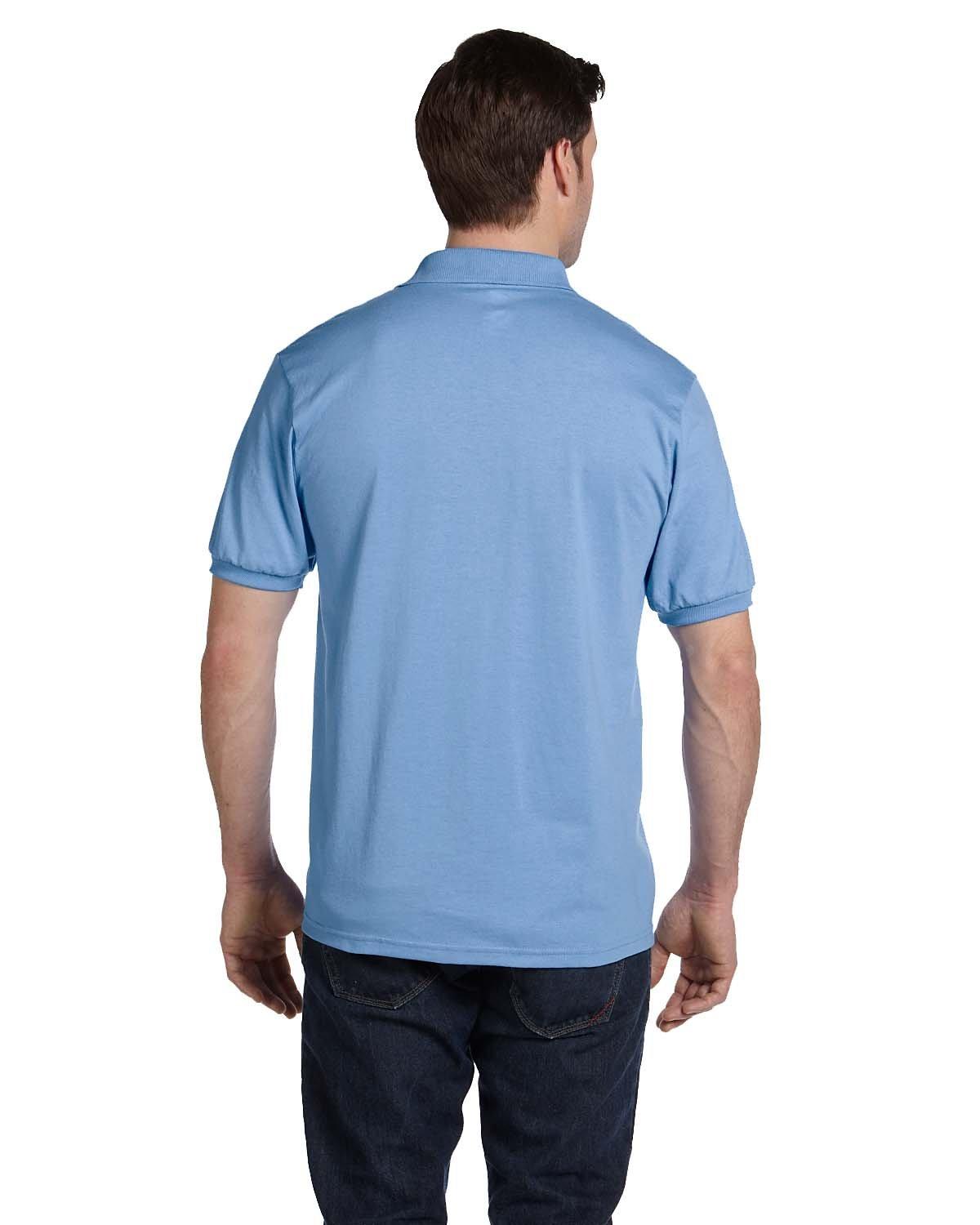 054 Hanes Adult 50/50 EcoSmart Jersey Knit Polo - Back Image