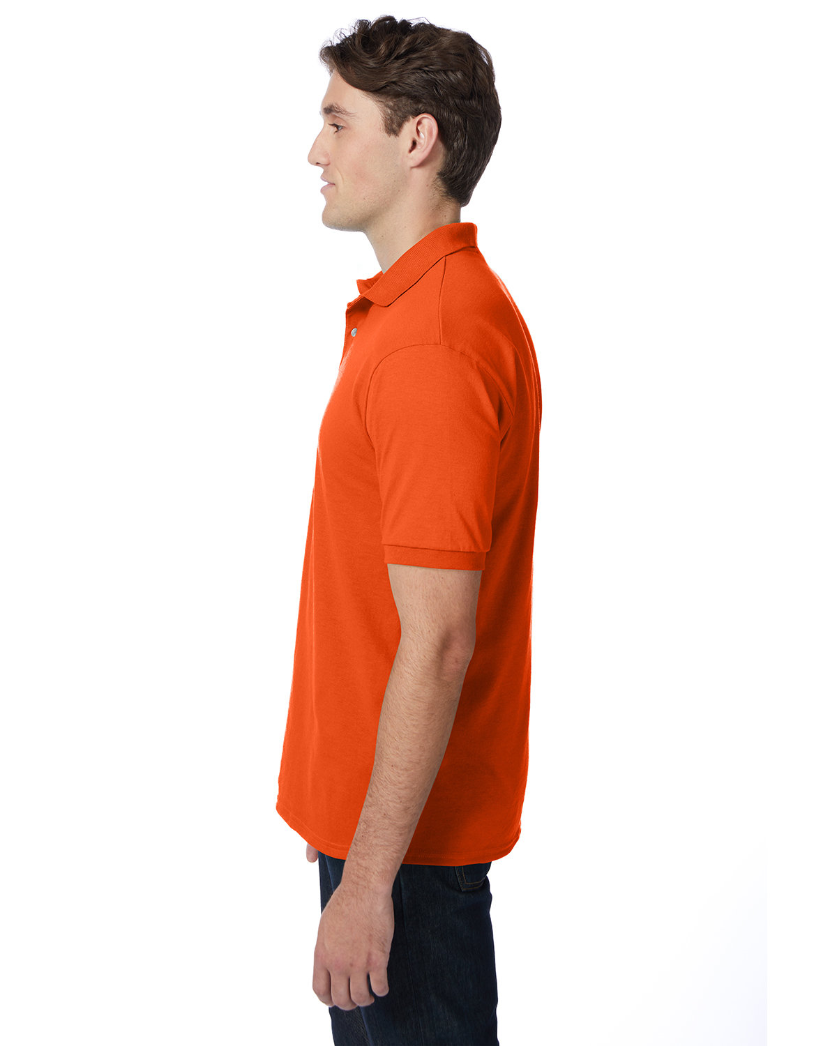 054 Hanes Adult 50/50 EcoSmart Jersey Knit Polo - Siide Image