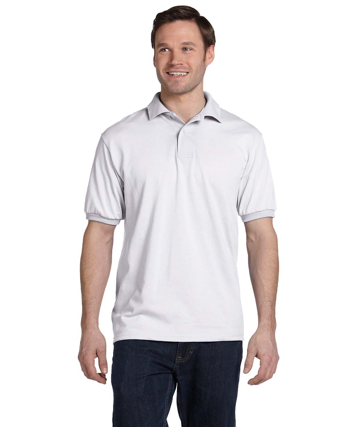 054 Hanes Adult 50/50 EcoSmart Jersey Knit Polo Zoom Image