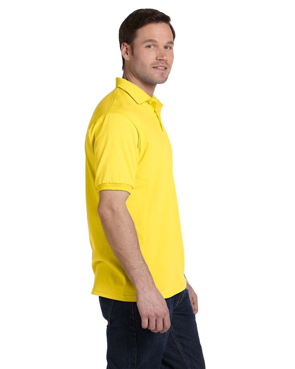 054 Hanes Adult 50/50 EcoSmart Jersey Knit Polo - Siide Image
