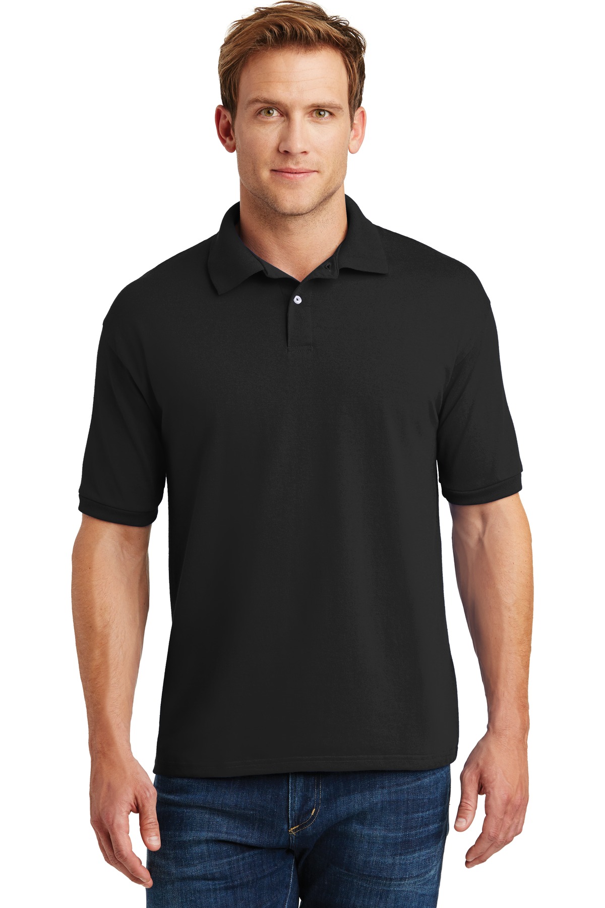 054X Hanes EcoSmart - 5.2-Ounce Jersey Knit Sport Shirt.