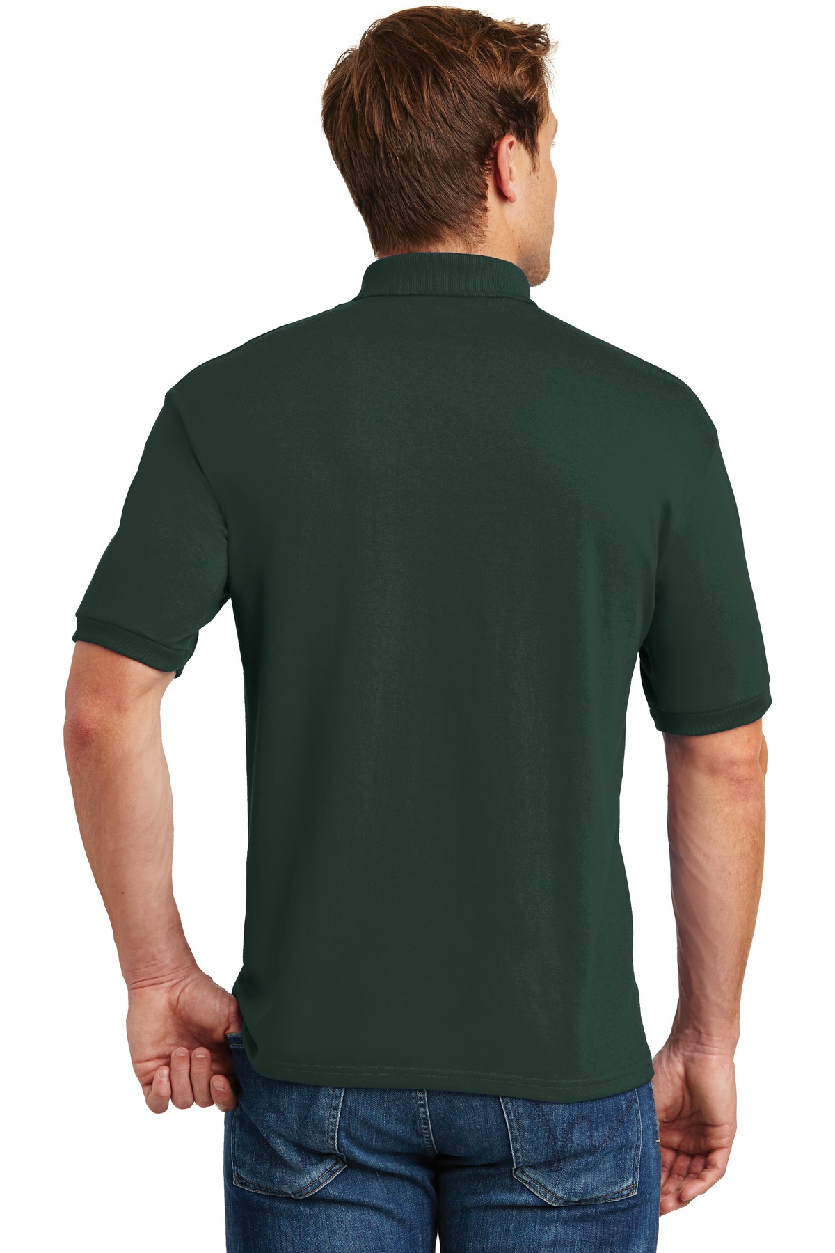 054X Hanes EcoSmart - 5.2-Ounce Jersey Knit Sport Shirt. - Back Image