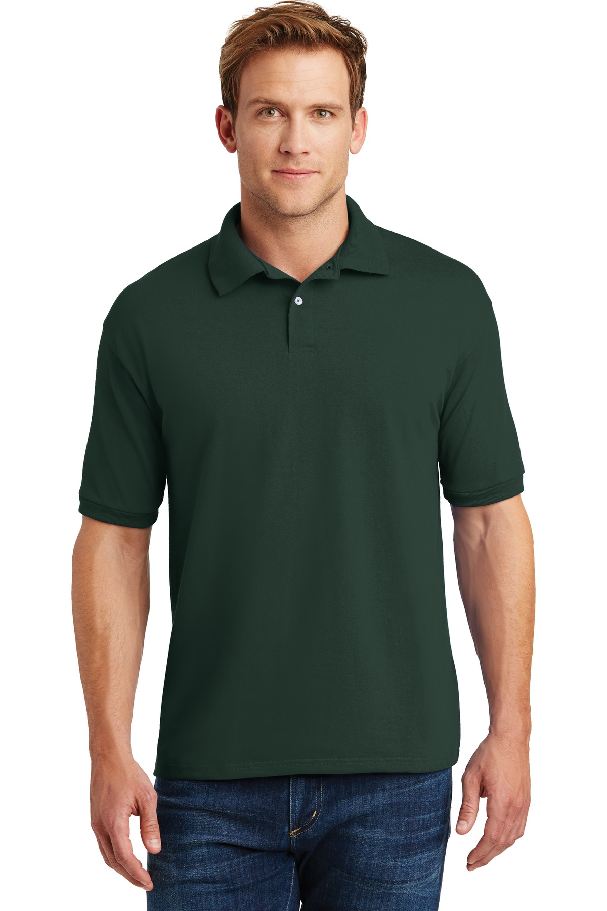 054X Hanes EcoSmart - 5.2-Ounce Jersey Knit Sport Shirt.