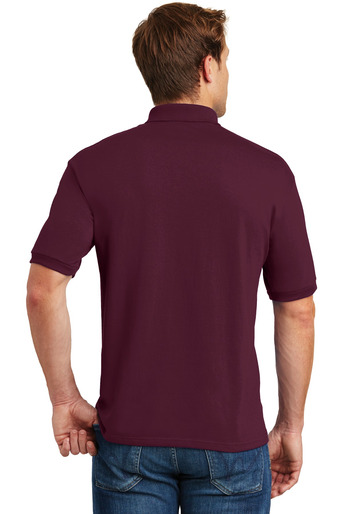 054X Hanes EcoSmart 5.2-Ounce Jersey Knit Sport Shirt 054X Hanes EcoSmart 5.2-Ounce Jersey Knit Sport Shirt - Back Image