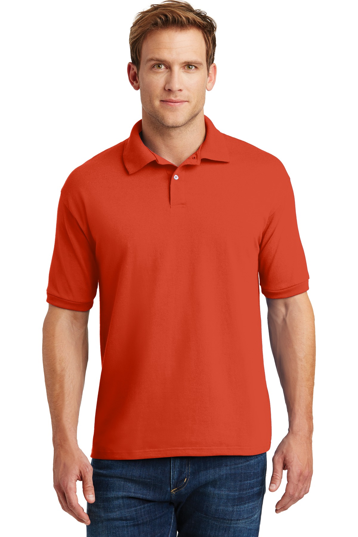 054X Hanes EcoSmart - 5.2-Ounce Jersey Knit Sport Shirt.