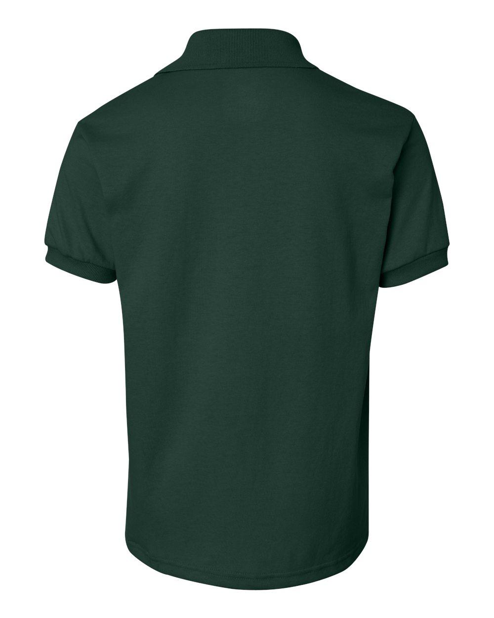 054Y Hanes Youth Ecosmart Jersey Sport Shirt - Back Image