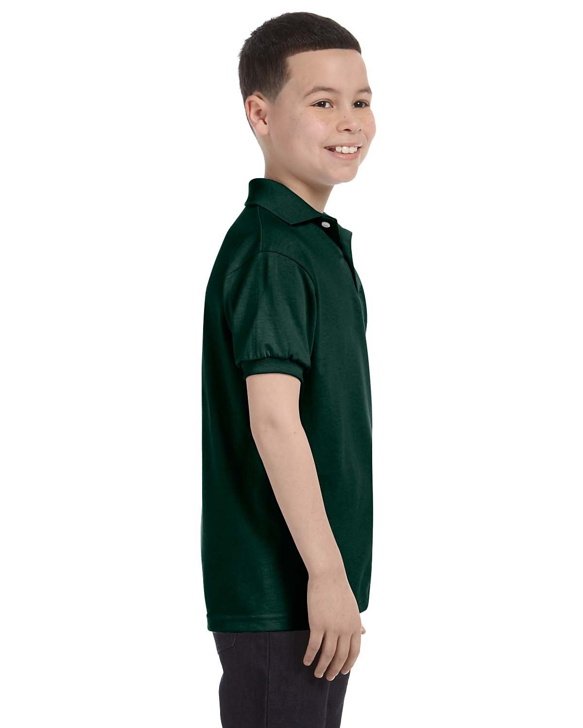 054Y Hanes Youth Ecosmart Jersey Sport Shirt - Siide Image