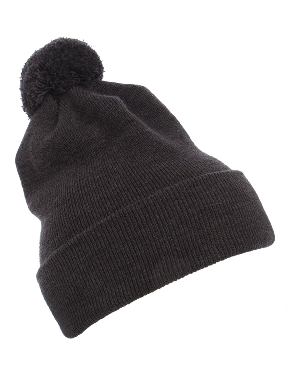 1501P Yupoong Cuffed Knit Beanie with Pom Pom Hat Zoom Image