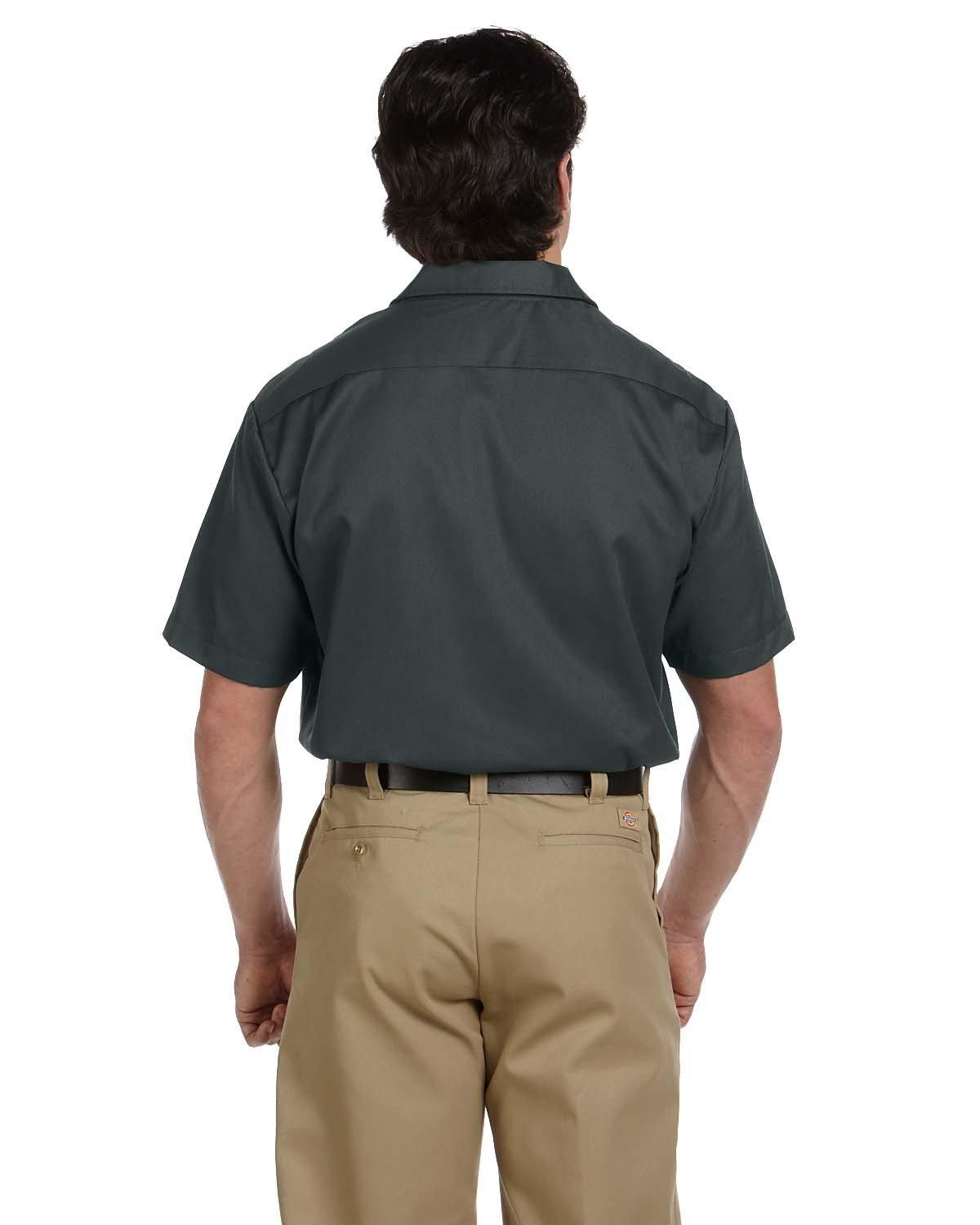 1574 Dickies Mens 5.25 oz./yd² Short-Sleeve Work Shirt - Back Image
