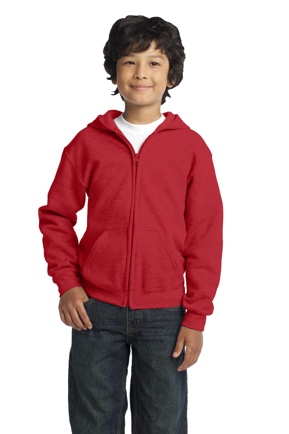 18600B Gildan Heavy Blend Youth Full-Zip Hooded Sweatshirt 18600B Gildan Heavy Blend Youth Full-Zip Hooded Sweatshirt