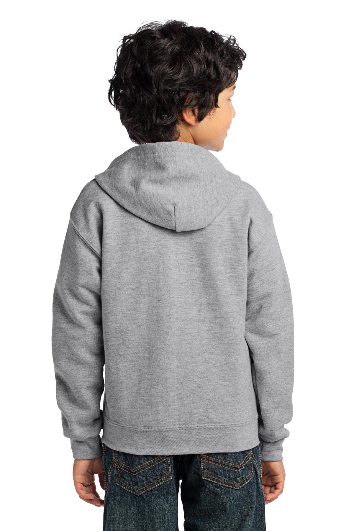 18600B Gildan Heavy Blend Youth Full-Zip Hooded Sweatshirt - Back Image