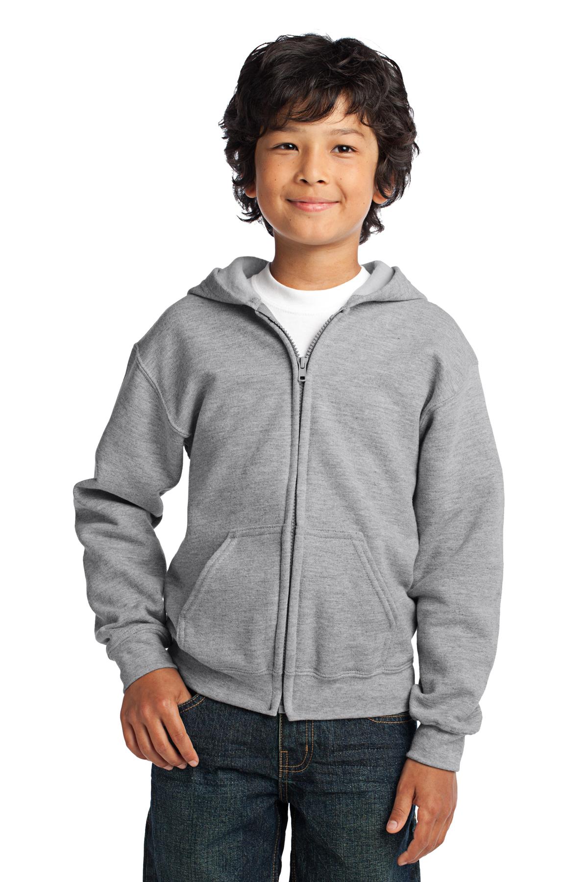18600B Gildan Heavy Blend Youth Full-Zip Hooded Sweatshirt