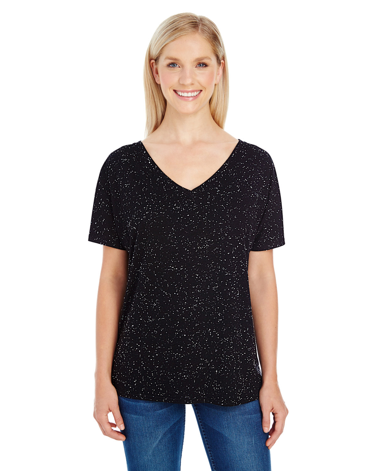 Thread Fast Shirts Threadfast Apparel 203FV Ladies Triblend Fleck V-Neck Tee