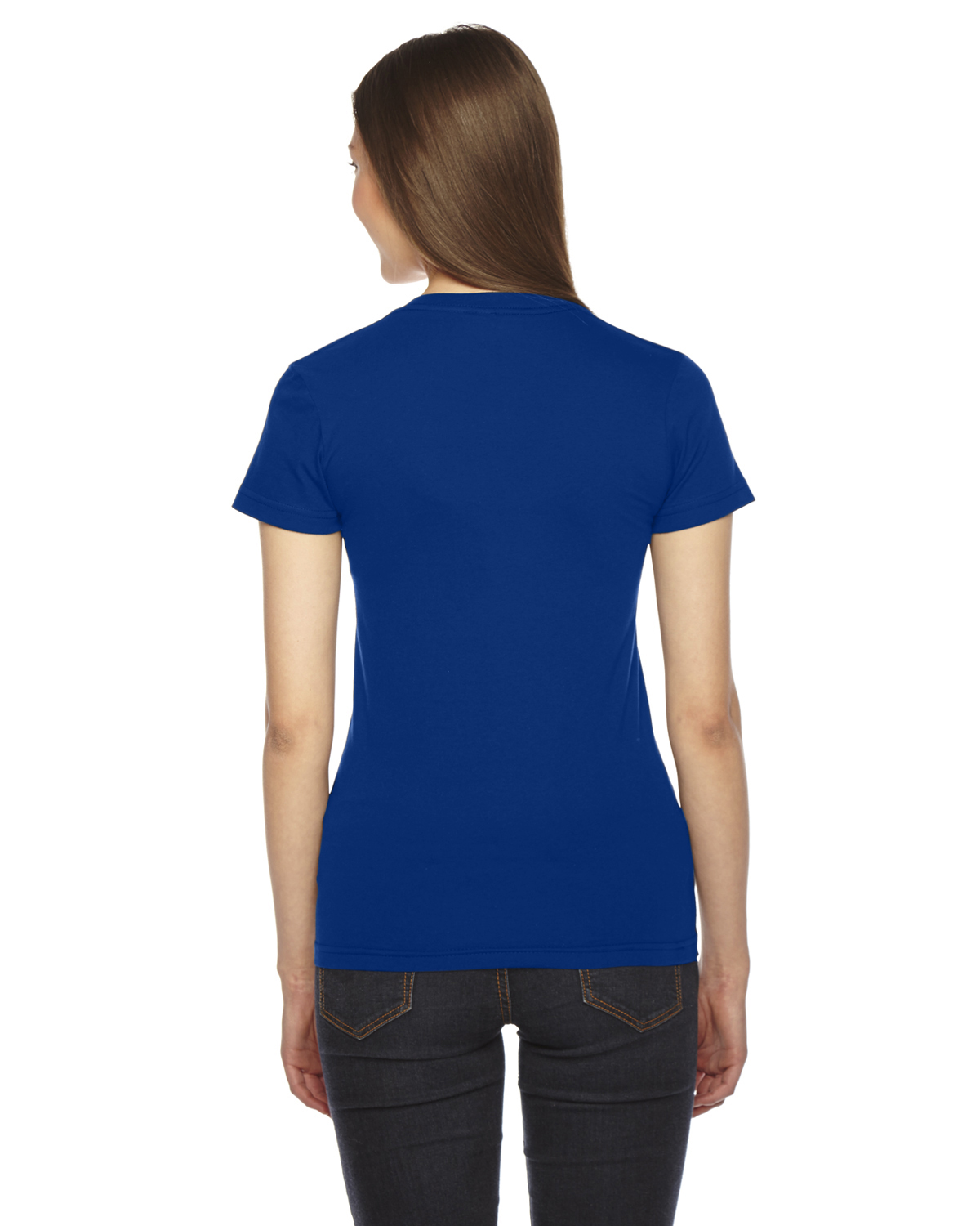 2102W American Apparel Women’s Fine Jersey Tee - Back Image