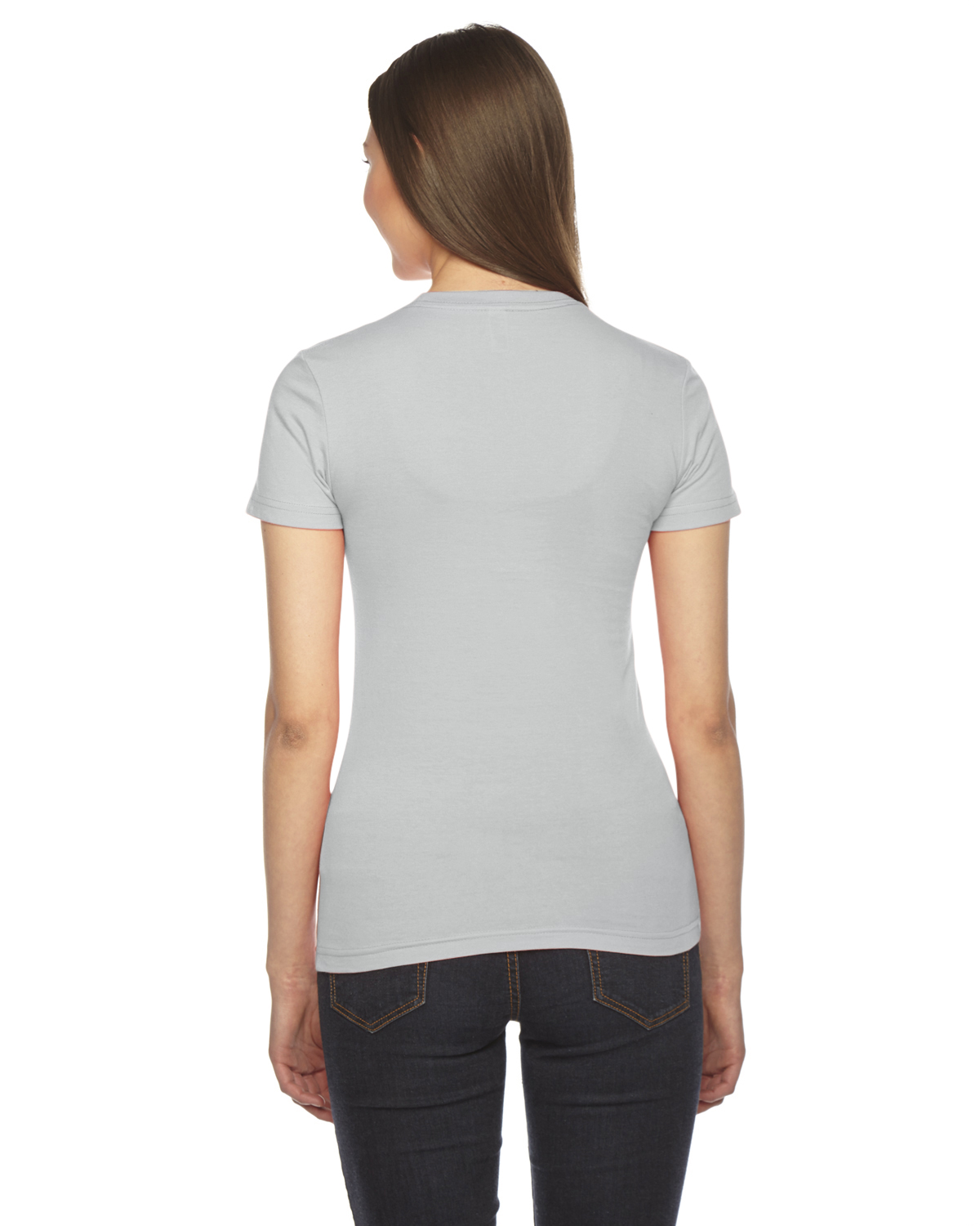 2102W American Apparel Women’s Fine Jersey Tee - Back Image