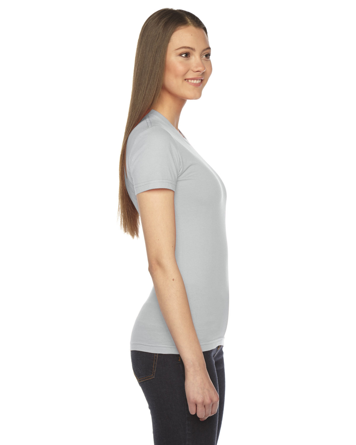 2102W American Apparel Women’s Fine Jersey Tee - Siide Image