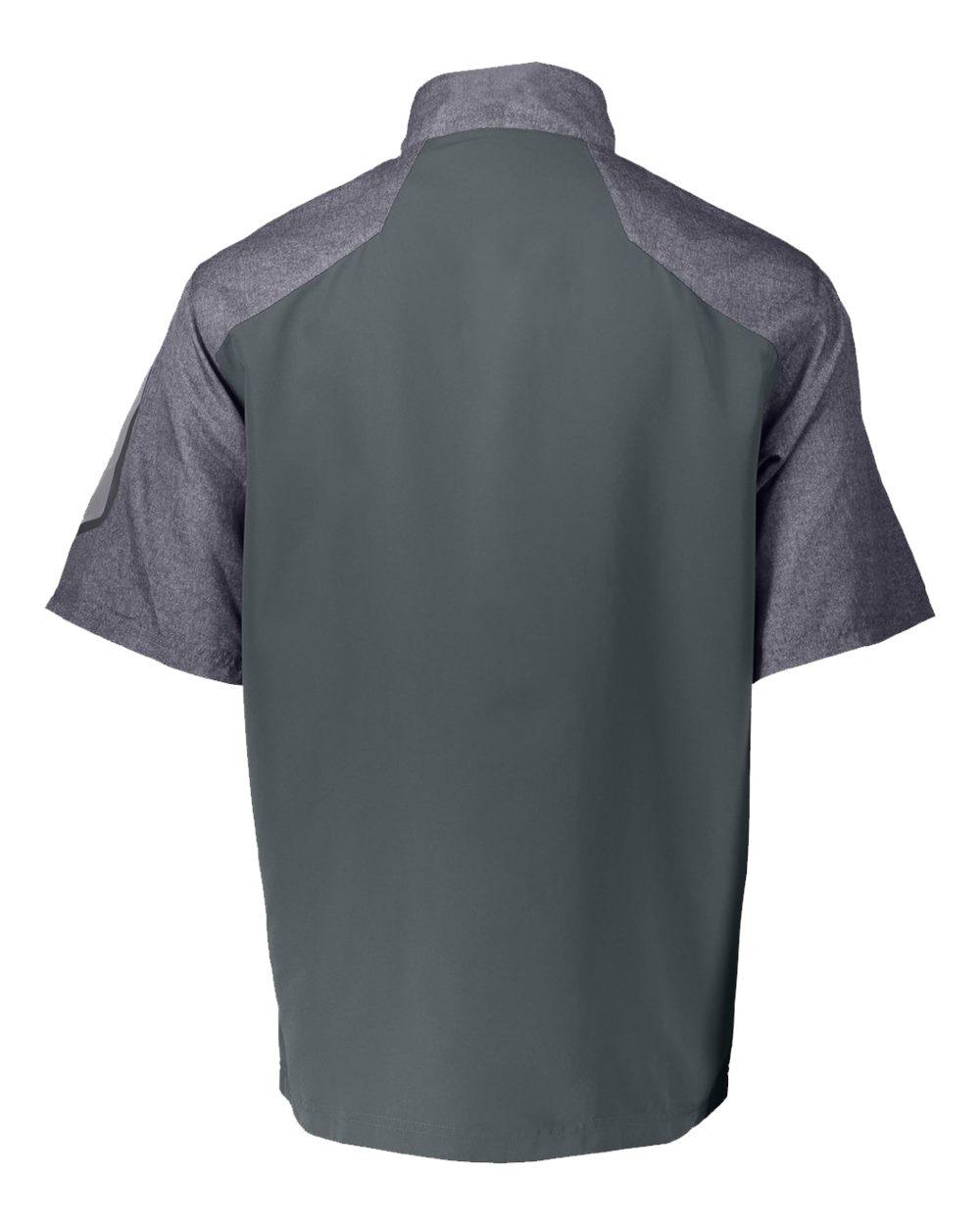 229545 Holloway Unisex Ultra-Lightweight Aero-Tec Raider Short-Sleeve Warm-Up Pullover - Back Image
