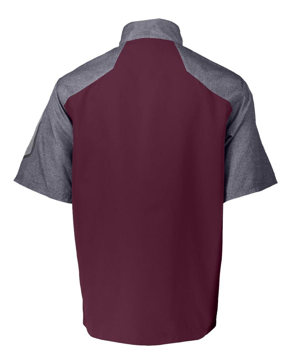 229545 Holloway Unisex Ultra-Lightweight Aero-Tec Raider Short-Sleeve Warm-Up Pullover - Back Image