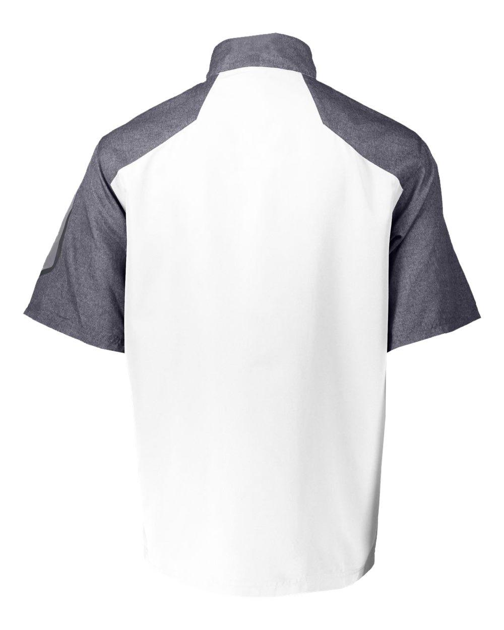 229545 Holloway Unisex Ultra-Lightweight Aero-Tec Raider Short-Sleeve Warm-Up Pullover - Back Image