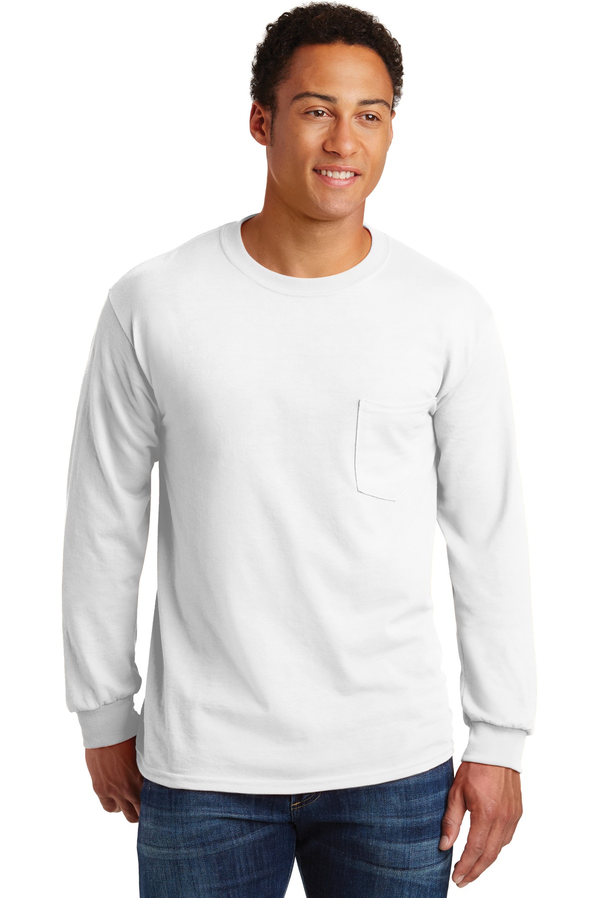 2410 Gildan Ultra Cotton Long Sleeve Pocket T-Shirt Zoom Image