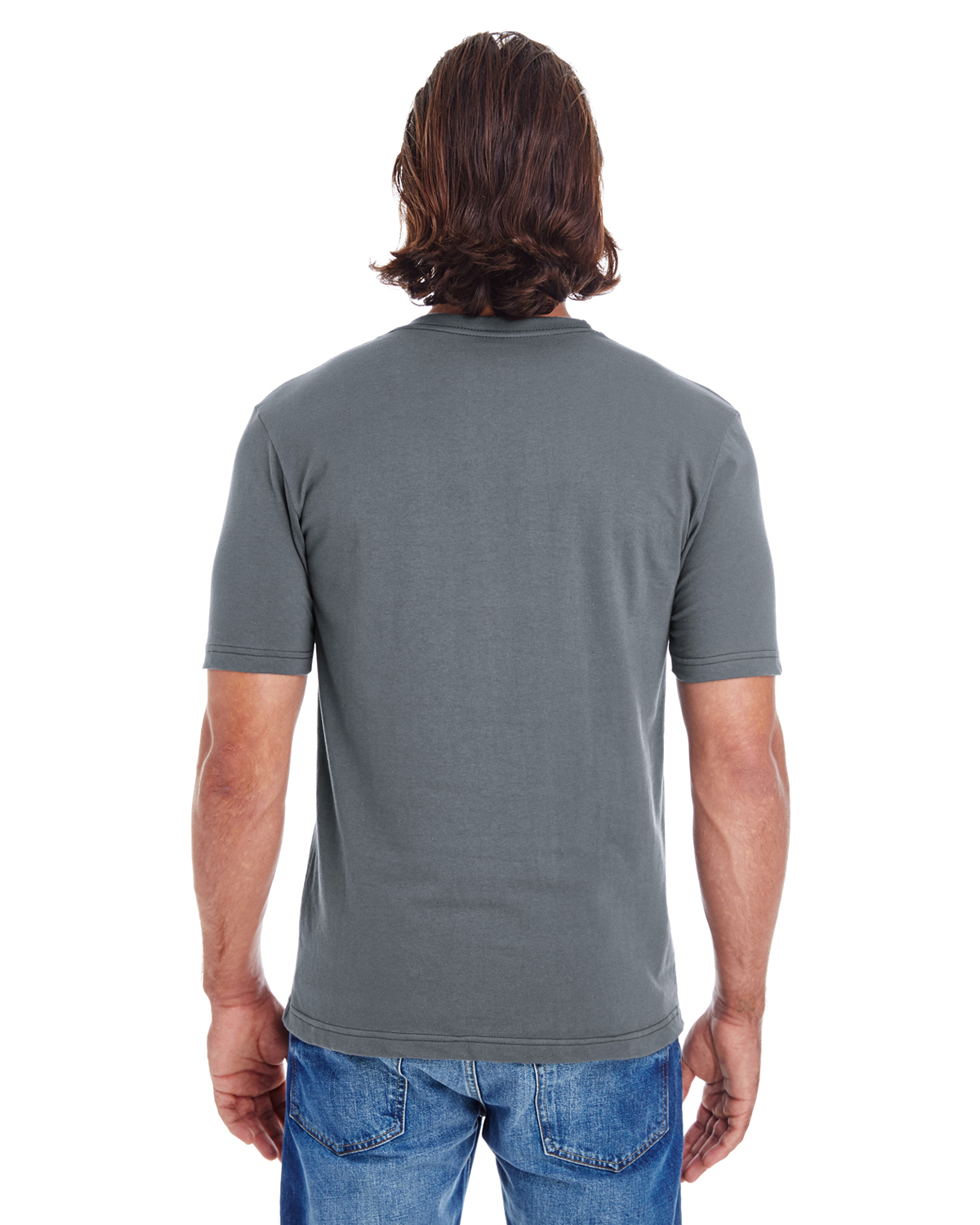 24321W American Apparel Unisex FINE JERSEY SHORT SLEEVE CLASSIC V-NECK - Back Image