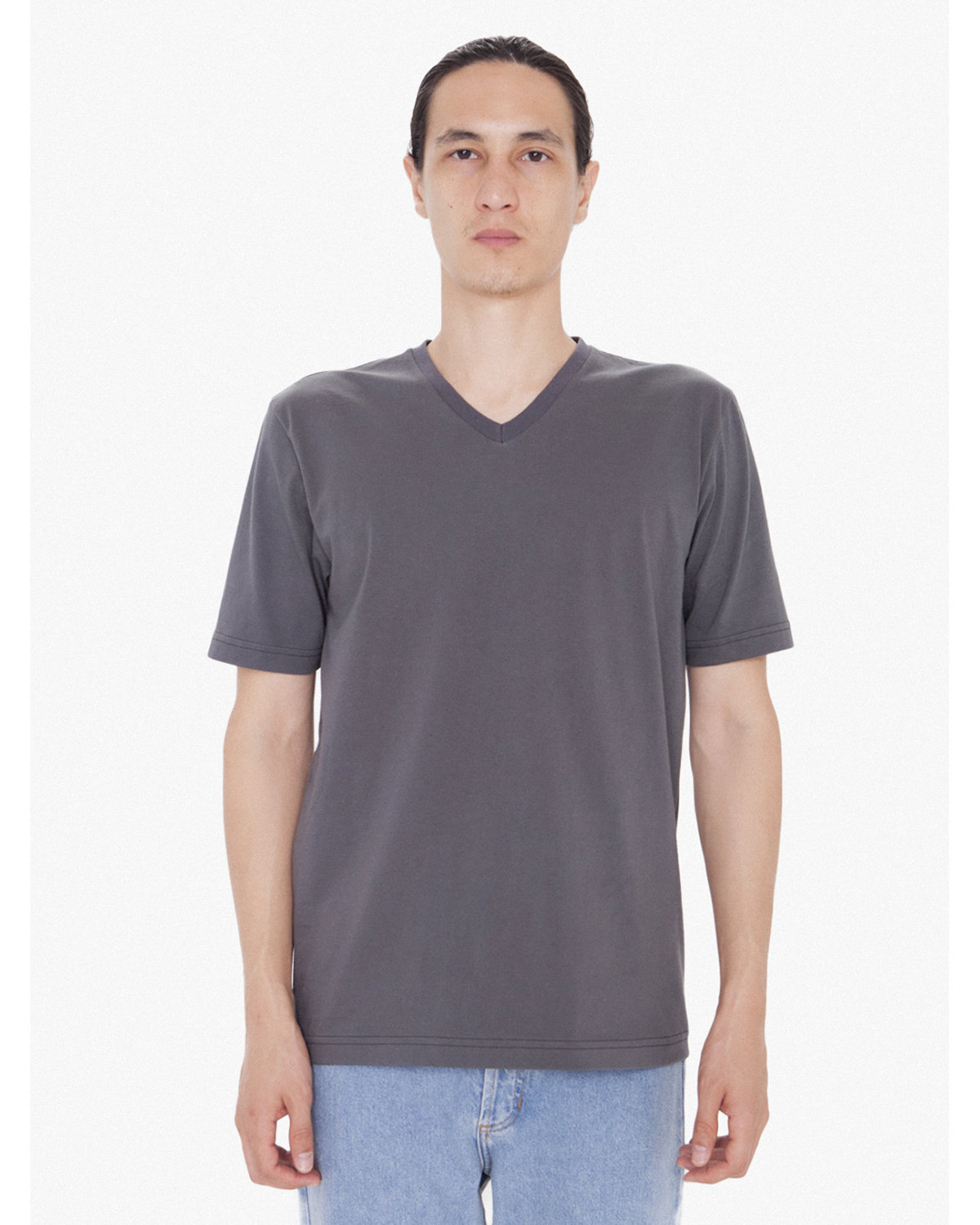 24321W American Apparel Unisex FINE JERSEY SHORT SLEEVE CLASSIC V-NECK