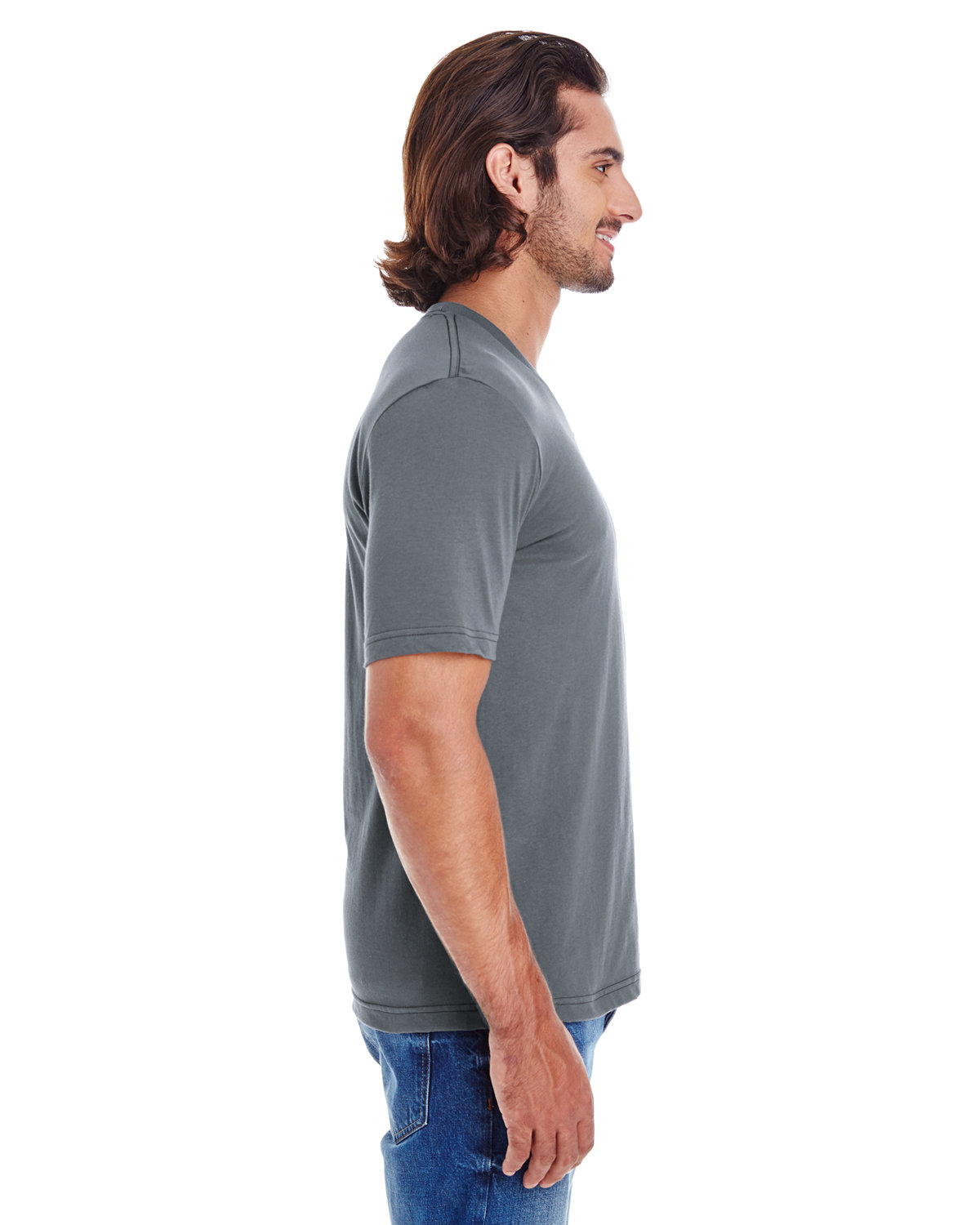 24321W American Apparel Unisex FINE JERSEY SHORT SLEEVE CLASSIC V-NECK - Siide Image