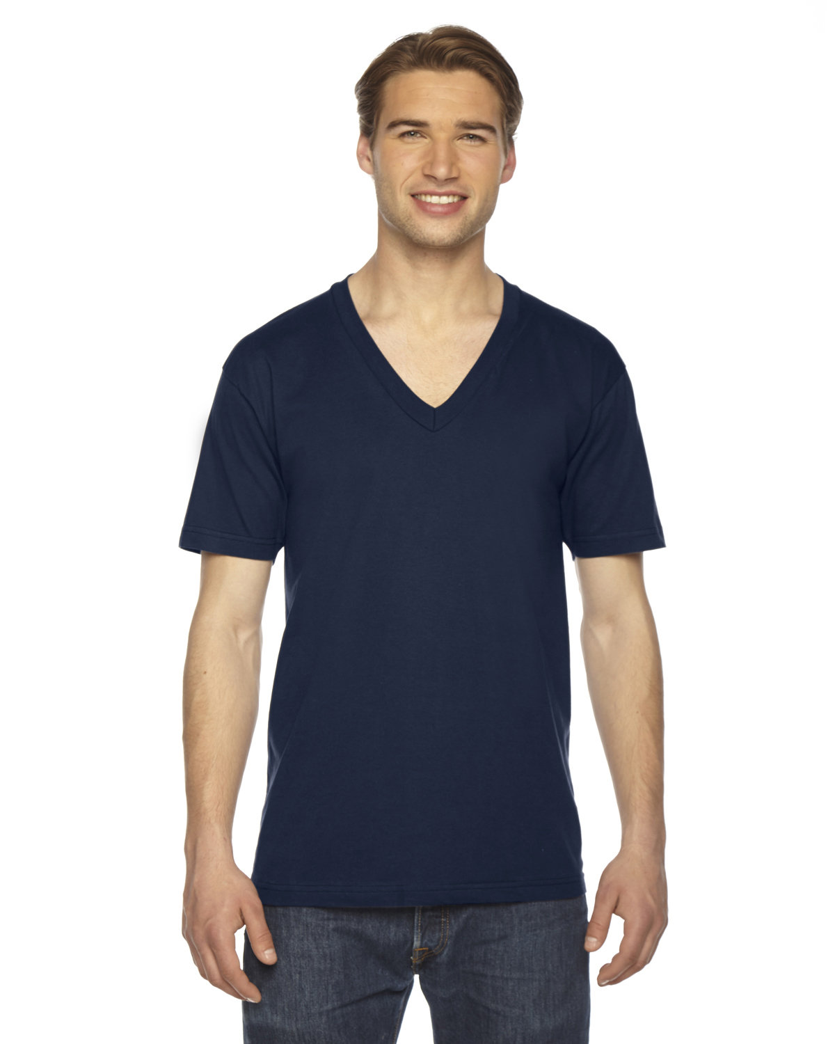2456W American Apparel Unisex Fine Jersey Short-Sleeve V-Neck T-Shirt