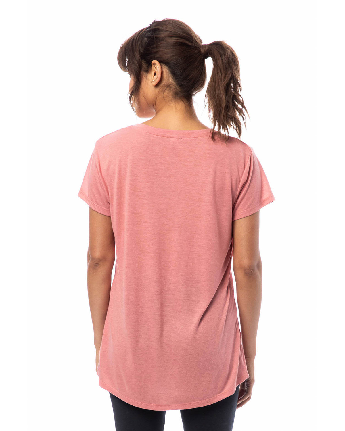 2894B2 Alternative Ladies Slinky-Jersey V-Neck T-Shirt - Back Image