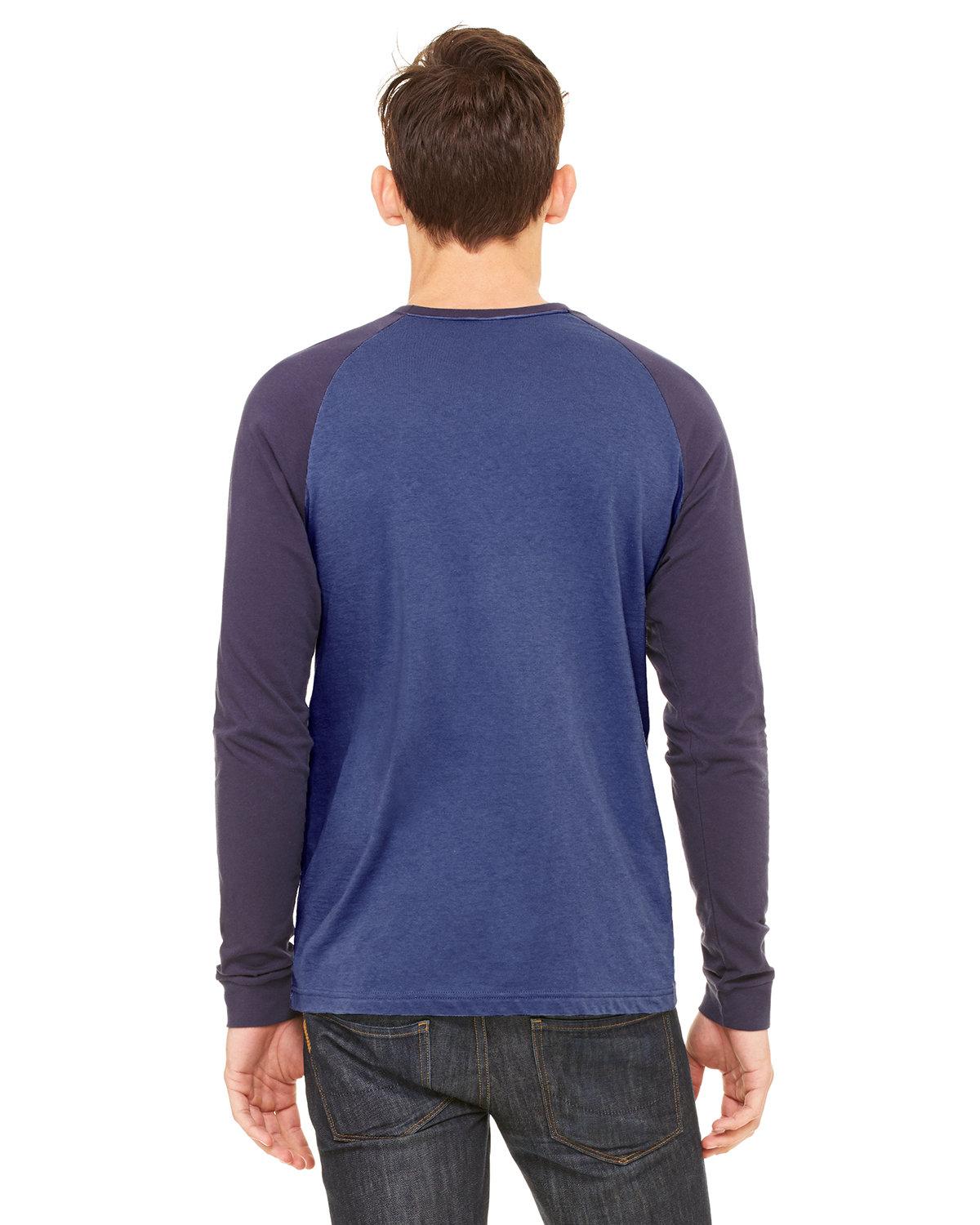 3000C Bella + Canvas Mens Long-Sleeve Reglan / Baseball Tee 3000C Bella + Canvas Mens Long-Sleeve Reglan / Baseball Tee - Back Image