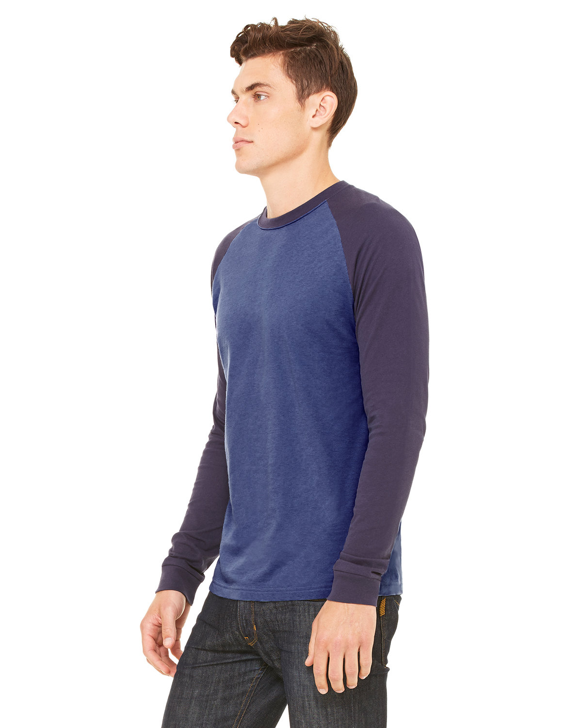 3000C Bella + Canvas Mens Long-Sleeve Reglan / Baseball Tee 3000C Bella + Canvas Mens Long-Sleeve Reglan / Baseball Tee - Siide Image