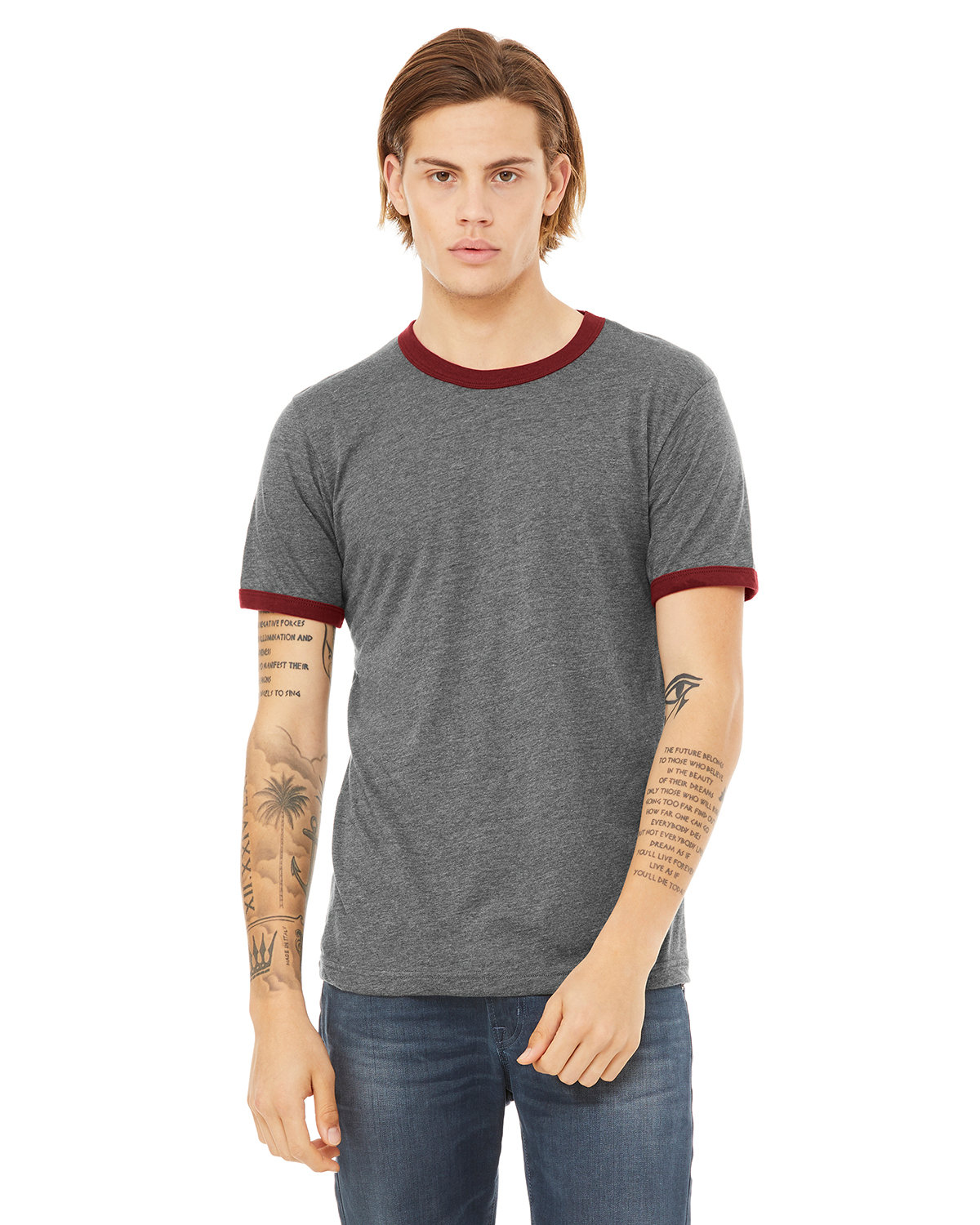 3055C Bella + Canvas Short Sleeve Ringer Tee Shirt Zoom Image