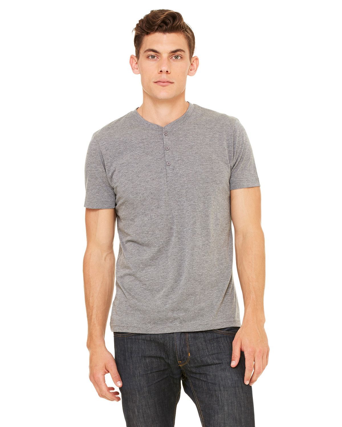 3125 Bella + Canvas Tri-blend Henley Shirt