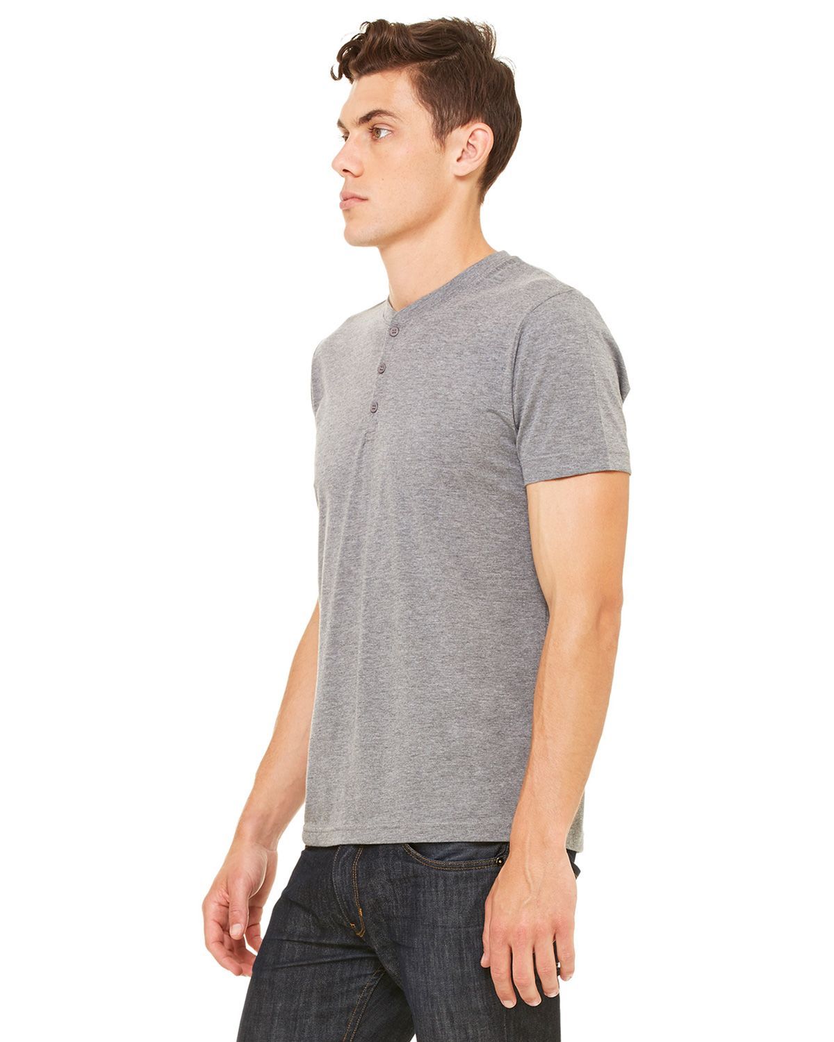 3125 Bella + Canvas Tri-blend Henley Shirt - Siide Image