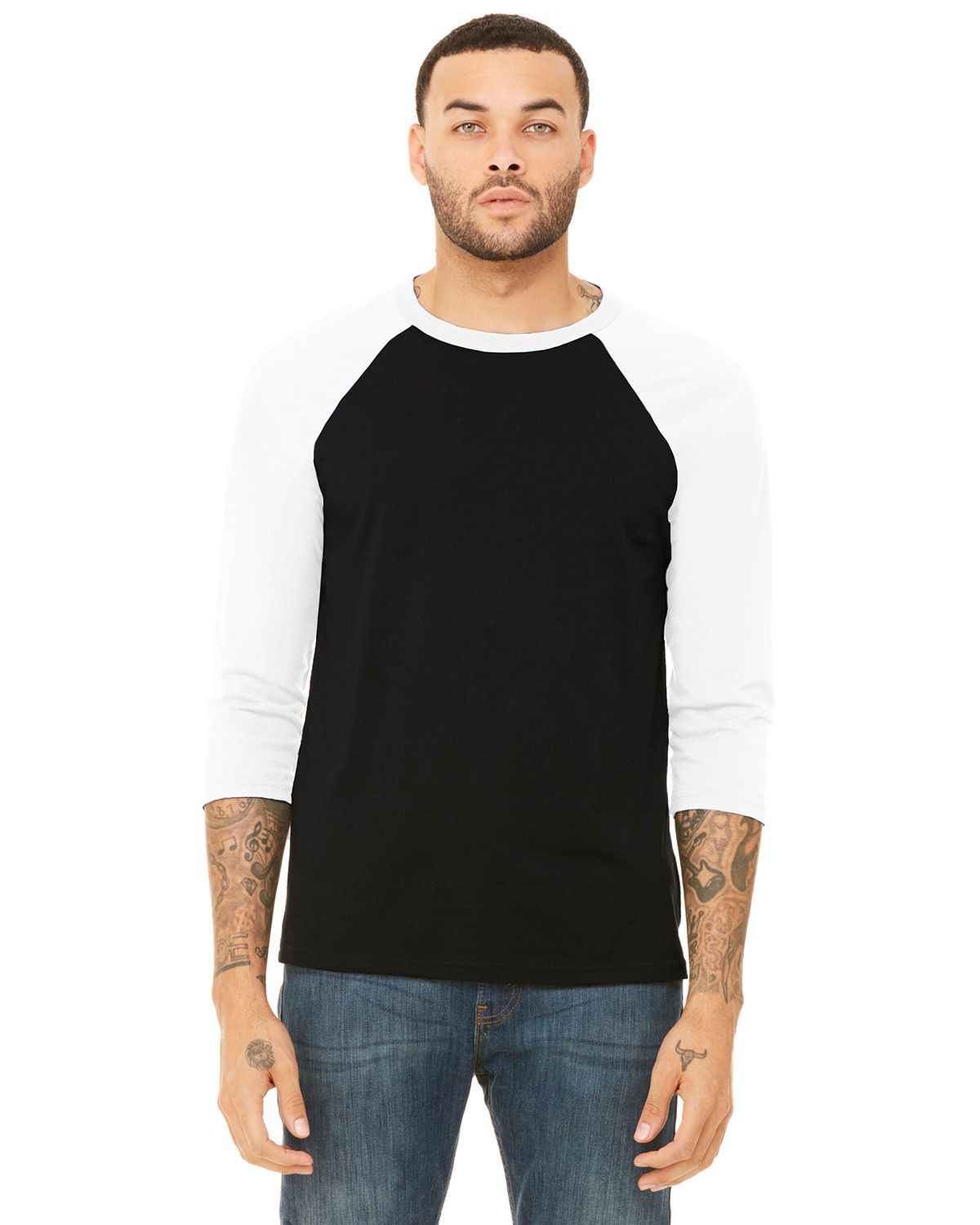 3200 Bella + Canvas Unisex 3/4 Sleeve Baseball Tee