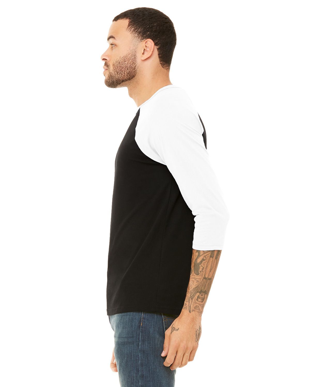 3200 Bella + Canvas Unisex 3/4 Sleeve Baseball Tee - Siide Image
