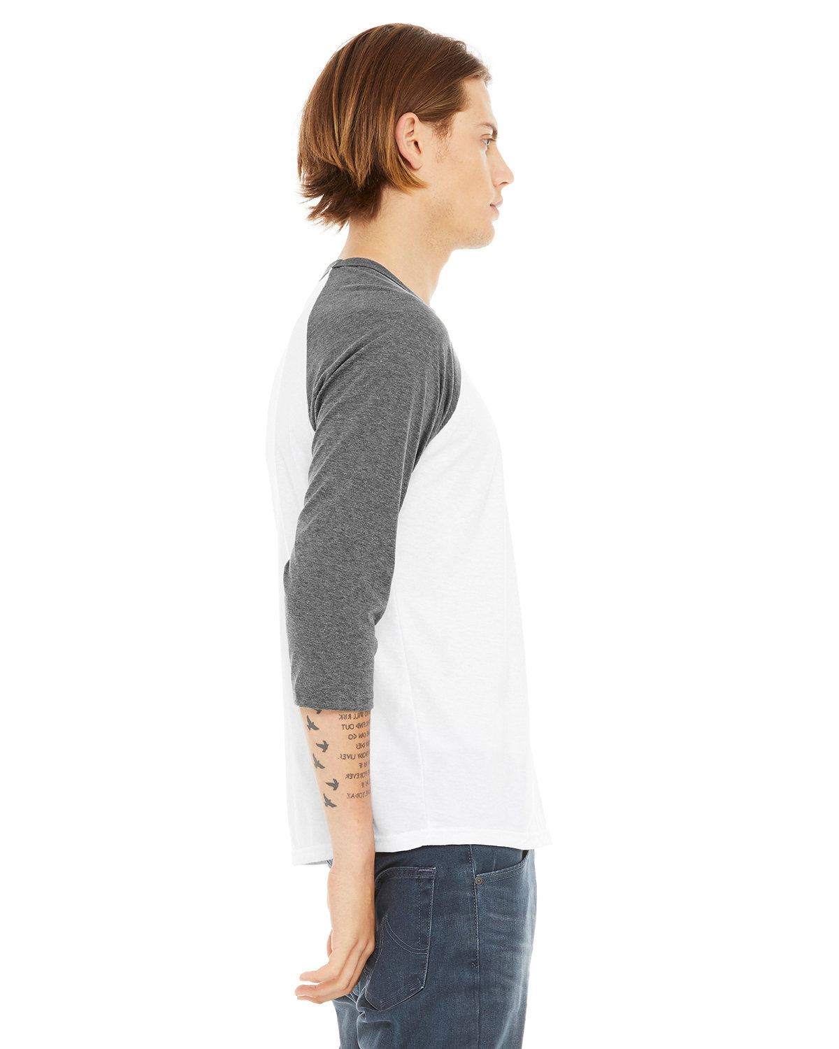 3200 Bella + Canvas Unisex 3/4 Sleeve Baseball Tee 3200 Bella + Canvas Unisex 3/4 Sleeve Baseball Tee - Siide Image