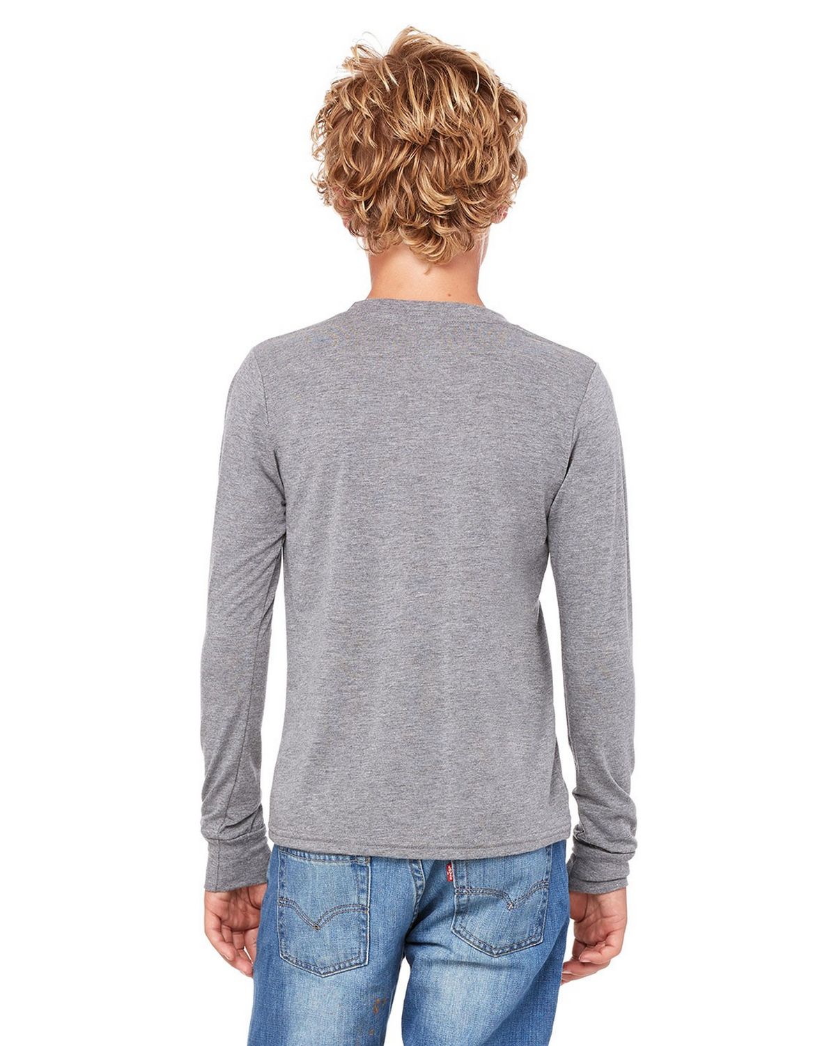 3501Y Bella + Canvas Youth Boys & Girls Long-Sleeve T-Shirt - Back Image