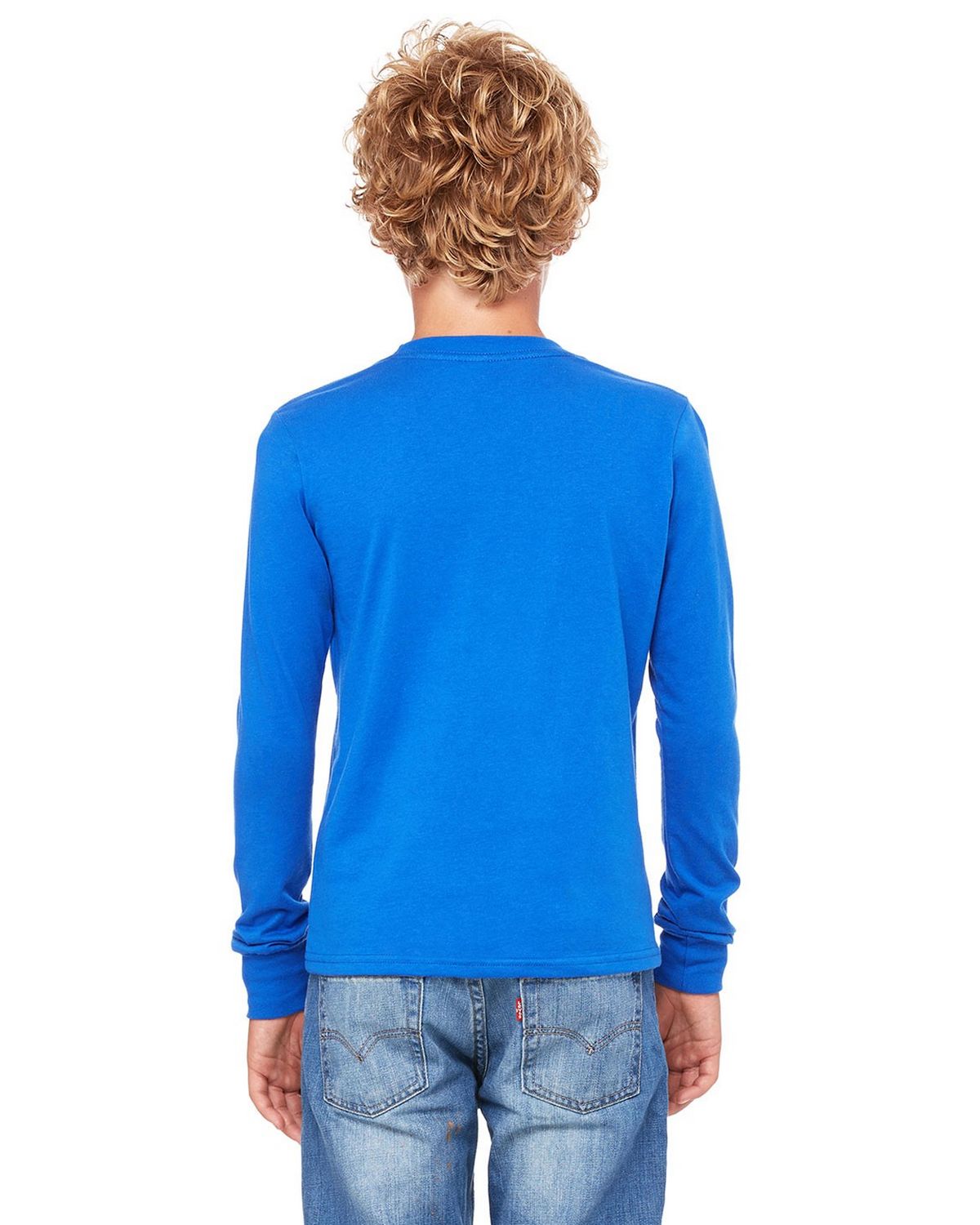 3501Y Bella + Canvas Youth Boys & Girls Long-Sleeve T-Shirt - Back Image