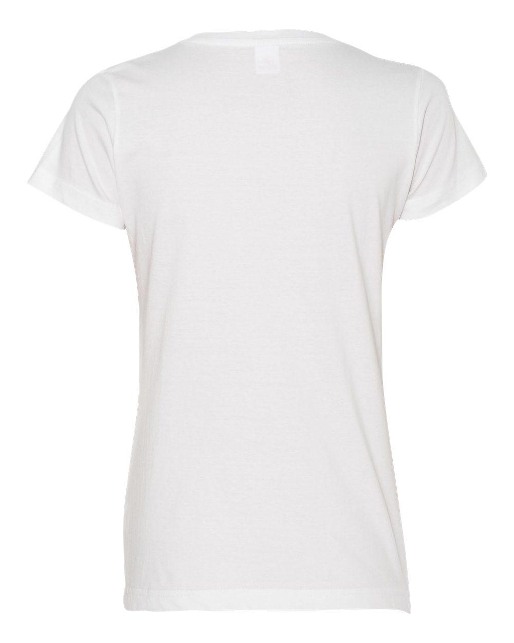3507 LAT Womens V-Neck Fine Jersey Tee - Back Image