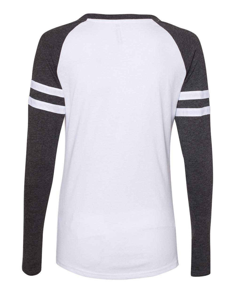 3534 LAT Womens Fine Jersey Mash Up Long Sleeve T-Shirt - Back Image