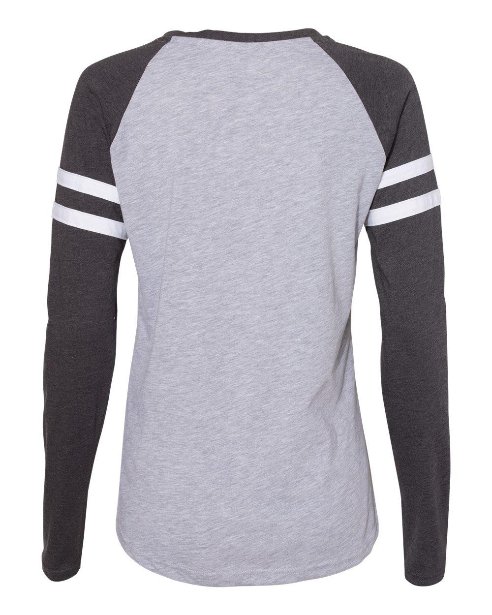 3534 LAT Womens Fine Jersey Mash Up Long Sleeve T-Shirt - Back Image