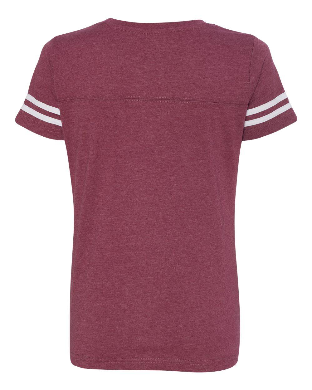 3537 LAT Womens Football V-Neck Fine Jersey Tee - Back Image
