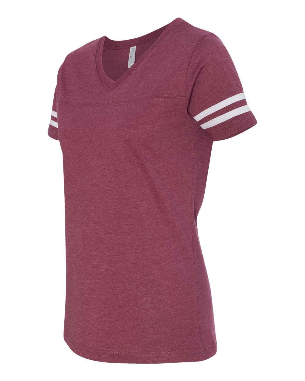 3537 LAT Womens Football V-Neck Fine Jersey Tee - Siide Image