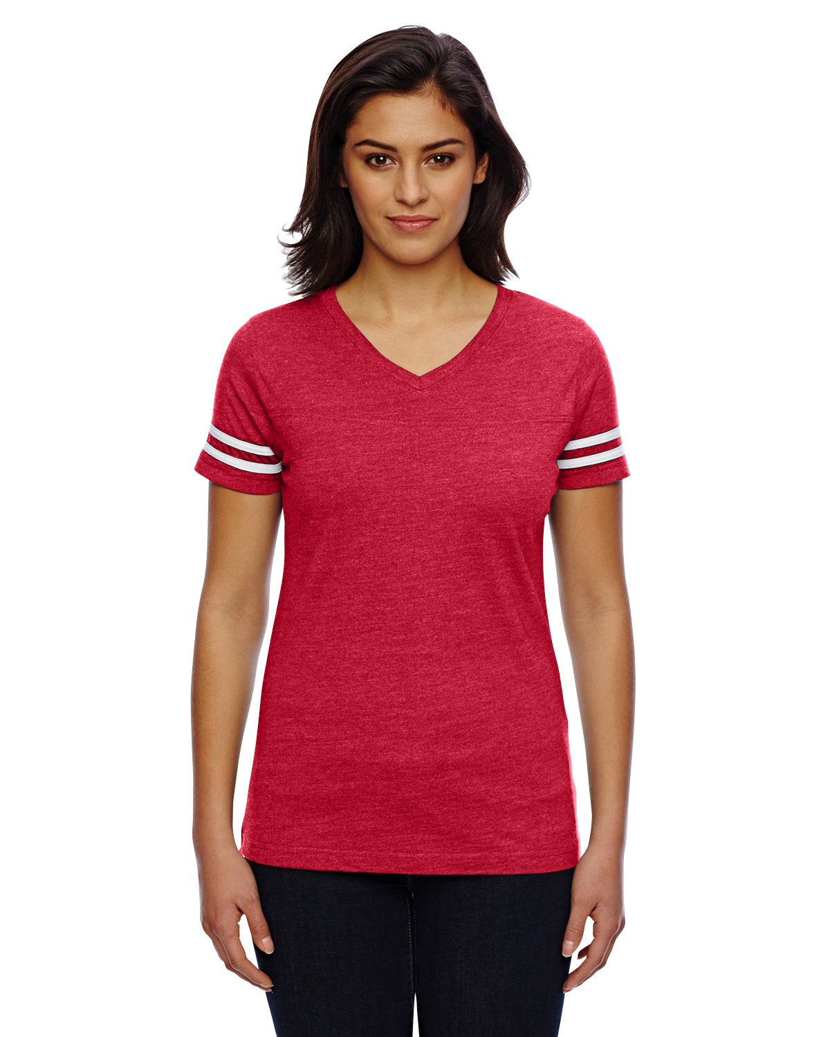3537 LAT Womens Football V-Neck Fine Jersey Tee 3537 LAT Womens Football V-Neck Fine Jersey Tee